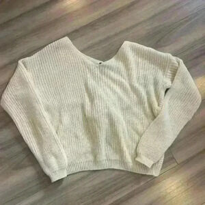Cropped knit  sweater Size M/L beige